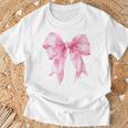 コケット ピンク リボン カワイイ Tシャツ 高齢者への贈り物