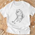 ゴルフ ポメラニアン グッズ おもしろ 犬 面白い 笑える 和風 Tシャツ 高齢者への贈り物