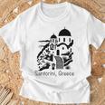 サントリーニ島 ギリシャ お土産 キクラデス諸島 エーゲ海 ギリシャ Tシャツ 高齢者への贈り物