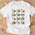 ショベルの種類重機設備表 Tシャツ 高齢者への贈り物