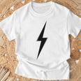 シンプルなブラックライトニングボルトグラフィック。 Tシャツ 高齢者への贈り物