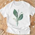 スズラン植物アートペインティングtシャツ Tシャツ 高齢者への贈り物