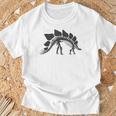 ステゴサウルス スケルトン ステゴサウルス 恐竜 Tシャツ 高齢者への贈り物