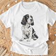 スプリンガー スパニエル 犬 モチーフ ペット 作品 スプリンガー スパニエル Tシャツ 高齢者への贈り物