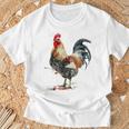 ニワトリ 動物 カラフル 動物園 絵画 イラスト ニワトリ Tシャツ 高齢者への贈り物