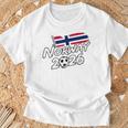 ノルウェー サッカー フットボール 試合 プレーヤー ファン ノルウェー国旗 Tシャツ 高齢者への贈り物