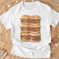 ハンバーガーデイパック ハンバーガー 6パック 腹筋 フェイク腹筋ジム Tシャツ 高齢者への贈り物