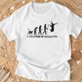 バドミントン選手の進化 Tシャツ 高齢者への贈り物