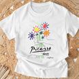 ピカソ 花 描画 クラシック アート グラフィック Tシャツ 高齢者への贈り物