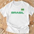 ブラジル ブラジル フラッグ アスレチック ジャージスタイル Tシャツ 高齢者への贈り物