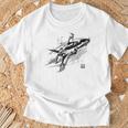 ブルーインパルス 墨絵 ホワイト Tシャツ 高齢者への贈り物