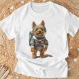 ヨークシャーテリア 犬 グラフィック ペット ヨークシャーテリア Tシャツ 高齢者への贈り物