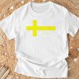 レトロ スウェーデン国旗 メンズ レディース キッズ ヴィンテージ ギフト Tシャツ 高齢者への贈り物