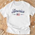 ヴィンテージ アメリカ国旗 Usa 4Th Of July American Flag Patriotic Tシャツ 高齢者への贈り物