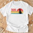 ヴィンテージサンセット太鼓ドラマー Tシャツ 高齢者への贈り物