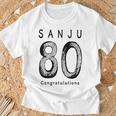 傘寿 80歳anju 80 Birthday お祝い シンプル 人気 Tシャツ 高齢者への贈り物