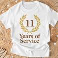 勤務11年 おもしろ11周年記念 ジュビリー Tシャツ 高齢者への贈り物