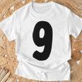数字 9 太字 ブラック Tシャツ 高齢者への贈り物