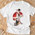 日本の伝統美術、華麗な芸者、浮世絵風 Tシャツ 高齢者への贈り物