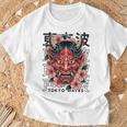 日本悪魔 般若 鬼 鬼 仮面 妖怪鬼 鬼 仮面 長袖tシャツ Tシャツ 高齢者への贈り物