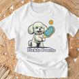 犬 遊び ピックルボール マルチーズ プードル 面白い ピクルスプードル Tシャツ 高齢者への贈り物