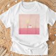 詩とメルヘン 葉祥明 ピンク屋根のぼくの家 Tシャツ 高齢者への贈り物