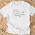 路線図 兵庫 神戸 地下鉄 電車 デザイン Tシャツ 高齢者への贈り物
