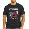 Baseball DAD American Flag Patriotic Father's Day Men T-Shirt