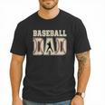 Baseball Dad Distressed Bold Stitch Graphic Sports Father Men T-Shirt