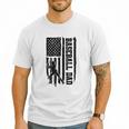 Baseball Dad Retro American USA Flag Baseball Father's Day Men T-Shirt