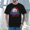 Baseball Dad Life Happy Fathers Day Dad Daddy Baseball Lover Men T-Shirt
