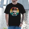 Baseball Grandpa Gnome On A Retro Sunset For Baseball Dad Men T-Shirt Baseball Grandpa Gnome On A Retro Sunset For Baseball Dad Men T-Shirt