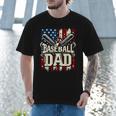 Retro American Flag Baseball Dad Father's Day Men T-Shirt Retro American Flag Baseball Dad Father's Day Men T-Shirt