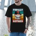 Retro Baseball Retirement Gnome Baseball Dad Finally Retired Men T-Shirt