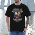 Softball Dad Like A Baseball Dad 4th Of July USA Retro Flag Men T-Shirt Softball Dad Like A Baseball Dad 4th Of July USA Retro Flag Men T-Shirt