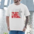 Baseball Dad Teach Kids Hit And Steal Softball Game Premium Tri-Blend Men T-Shirt Baseball Dad Teach Kids Hit And Steal Softball Game Premium Tri-Blend Men T-Shirt