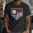 Baseball Dad Men USA American Flag Fathers Day 4th Of July Men T-Shirt