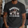 Baseball Gnome Grandpa With Sayings For Baseball Dad Coach Men T-Shirt