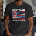 Best Dad Coach Ever Baseball Dad American Flag 4th Of July Men T-Shirt Best Dad Coach Ever Baseball Dad American Flag 4th Of July Men T-Shirt