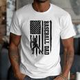 Baseball Dad Retro American USA Flag Baseball Father's Day Men T-Shirt