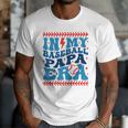 In My Baseball Papa Era Groovy Baseball Dad Family Matching Raglan Baseball Tee Men T-Shirt