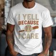 I Yell Because I Care Baseball Dad Coach Father's Day Premium Tri-Blend Men T-Shirt