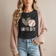 Baseball Game Day Vibes Baseball Mom Mama Leopard Cute Women T-Shirt