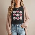 Baseballs And Bows Coquette Baseball Mom Baseball Coach Girl Women T-Shirt