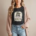 Bleached Messy Bun Game Day Vibes Baseball Mom Game Day Women T-Shirt