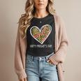 Softball Baseball Mom Valentine Leopard Heart Mother's Day Women T-Shirt