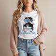 Argentina Baseball Mom Messy Bun Women T-Shirt
