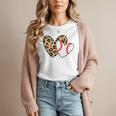 Baseball Heart Leopard Heart Sport Baseball Mom Women T-Shirt