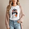 Baseball Mom Basketball Mom Of Both Messy Bun Mother's Day Women T-Shirt Baseball Mom Basketball Mom Of Both Messy Bun Mother's Day Women T-Shirt
