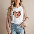 Baseball Mom Leopard Heart Valentine Day Mother Day Women T-Shirt